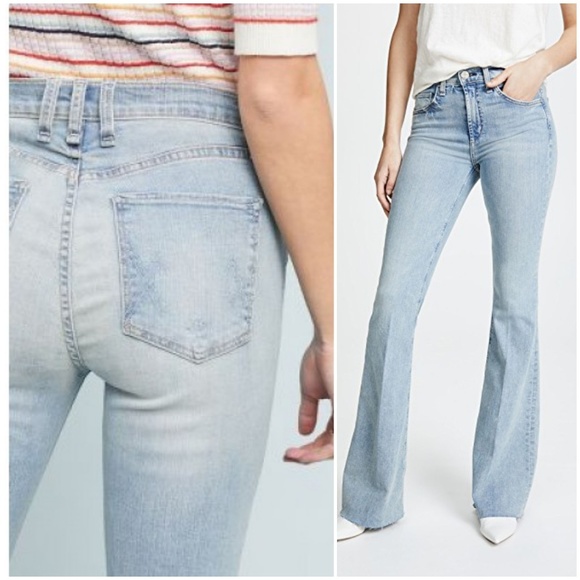 ๐๏ธ Mcquire denim Anthropologie Flare Jeans NWOT - Picture 3 of 14